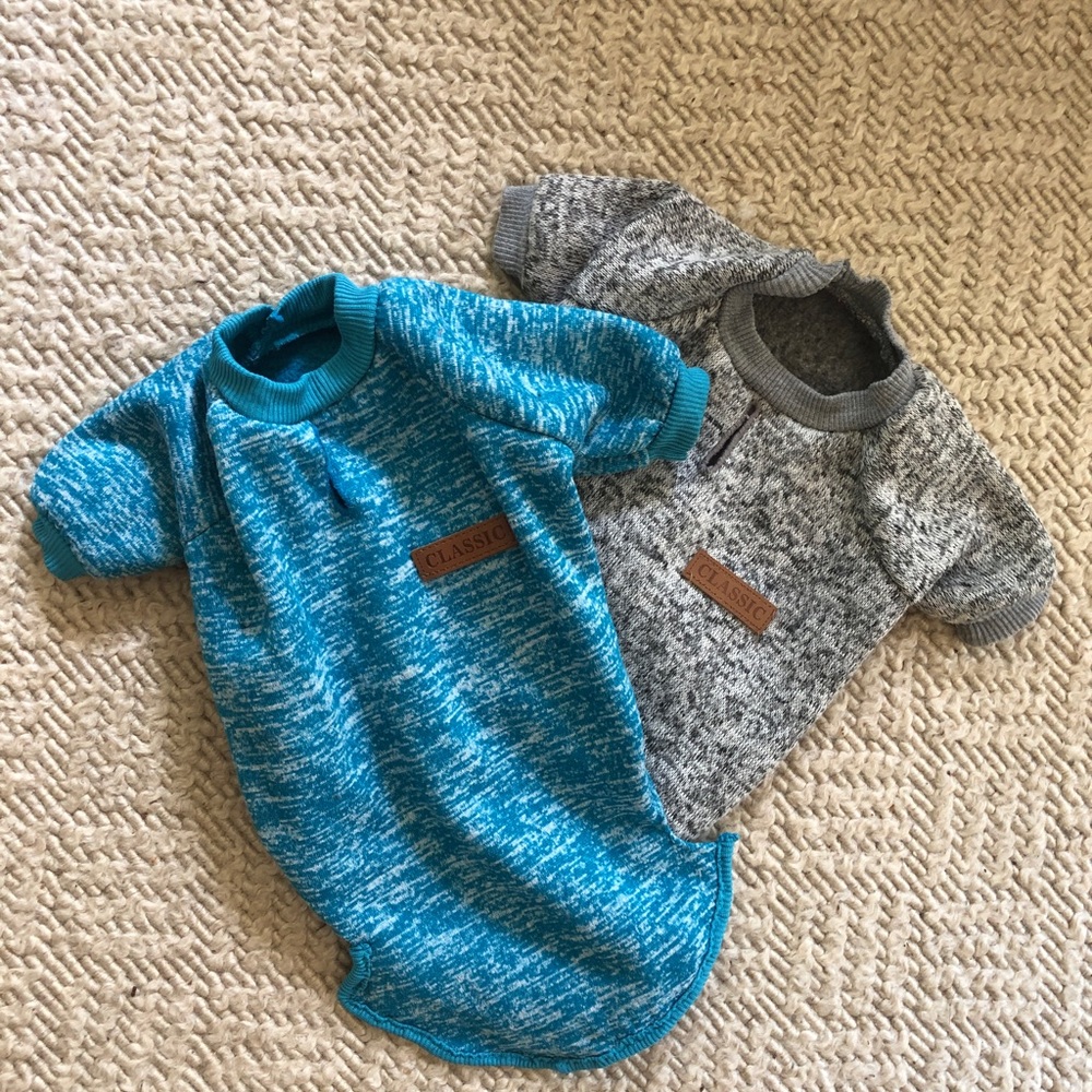 Two Dog Sweatshirt Jacket Coats turquoise merl & grey merl size small